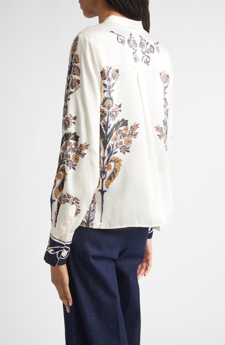 Veronica Beard Hoku Floral Stripe Top, Alternate, color, Ecru Multi