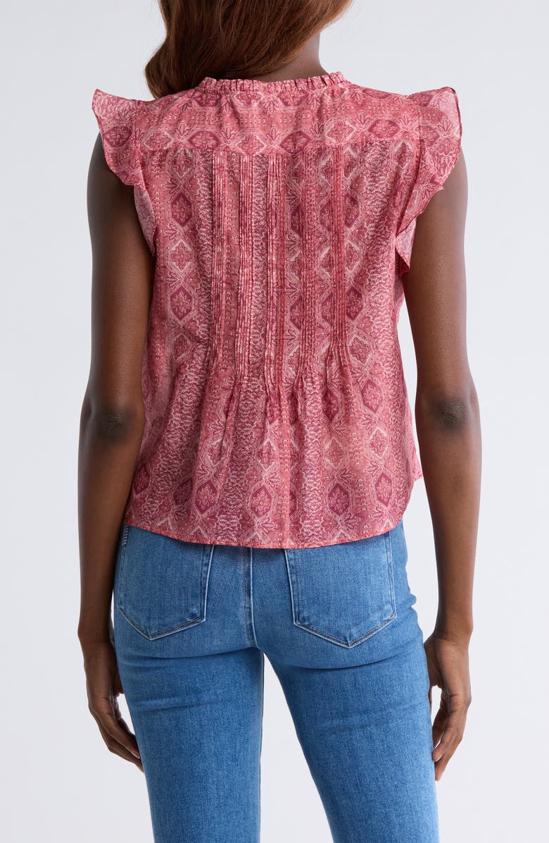 PAIGE Idris Cotton & Silk Top, Alternate, color, Dark Pink Multi