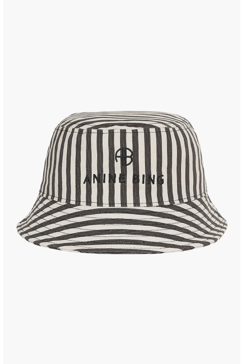Nicks Bucket Hat, Main, color, White And Black Stripe