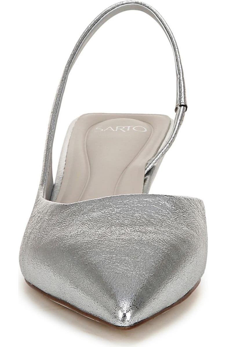 SARTO by Franco Sarto Devin Kitten Heel Slingback Pump, Alternate, color, Silver