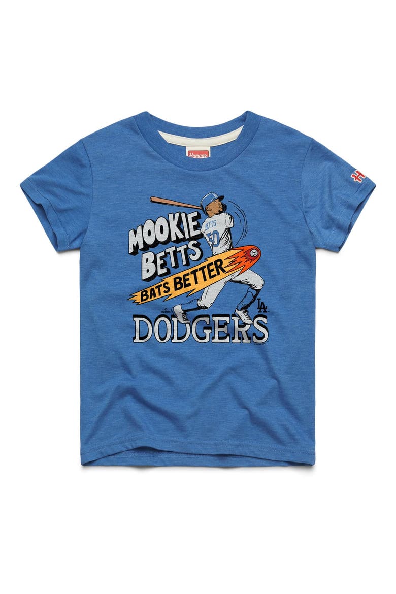 Youth Homage Mookie Betts Royal Los Angeles Dodgers Player Graphic Tri-Blend T-Shirt, Main, color, Royal