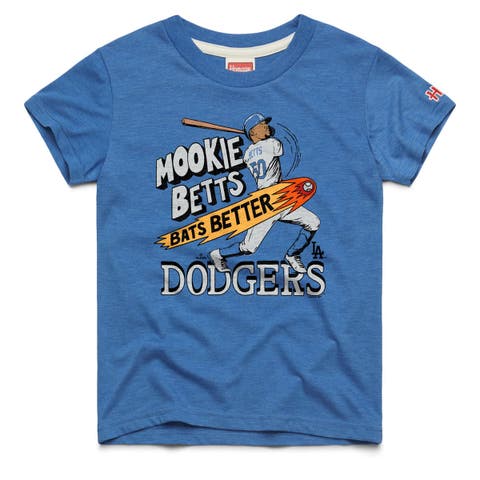 Youth Homage Mookie Betts Royal Los Angeles Dodgers Player Graphic Tri-Blend T-Shirt