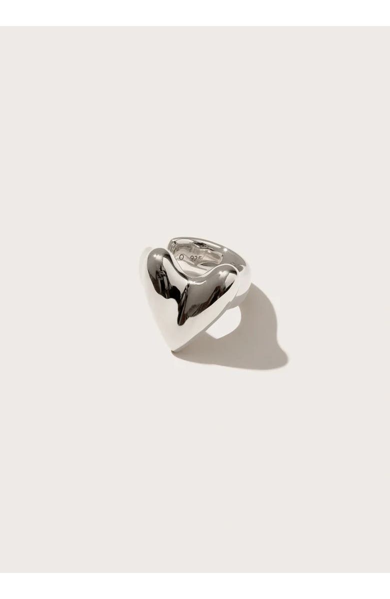 Otiumberg Roscida Heart Ear Cuff, Main, color, Silver