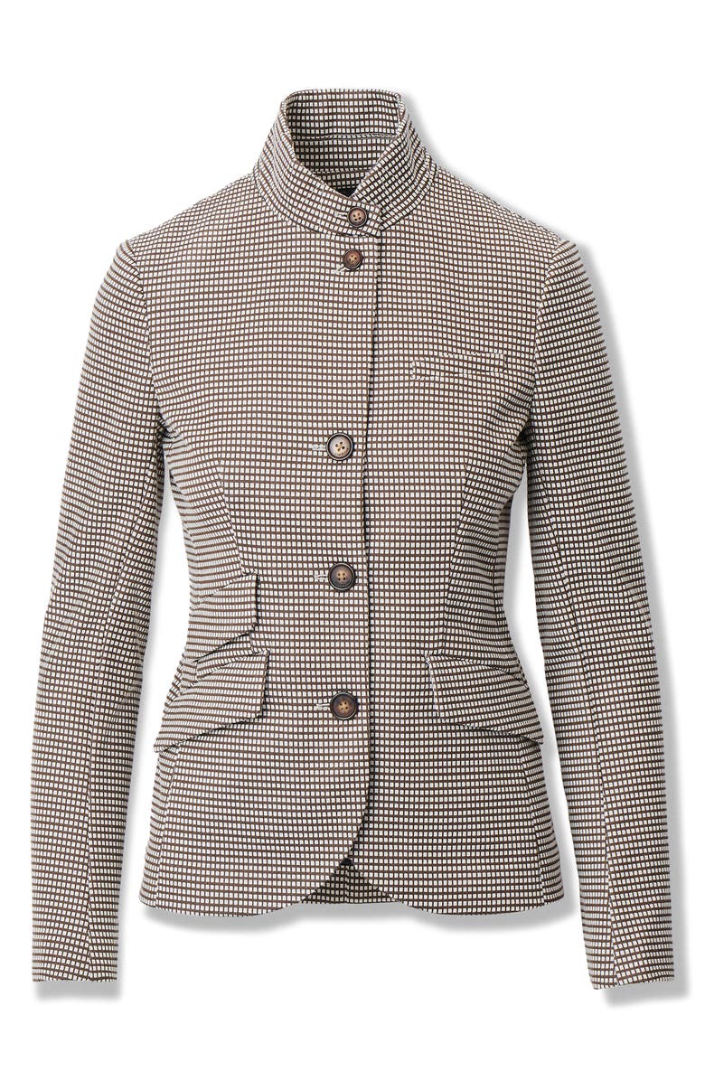 rag & bone Slade Grid Print Cotton Blend Blazer, Alternate, color, Brown Grid