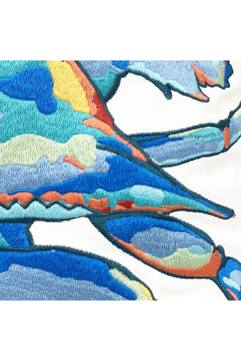 Tropical Punch Happy Crab Indoor/Outdoor Accent Throw Pillow 18" x 18", Alternate, color, Blue