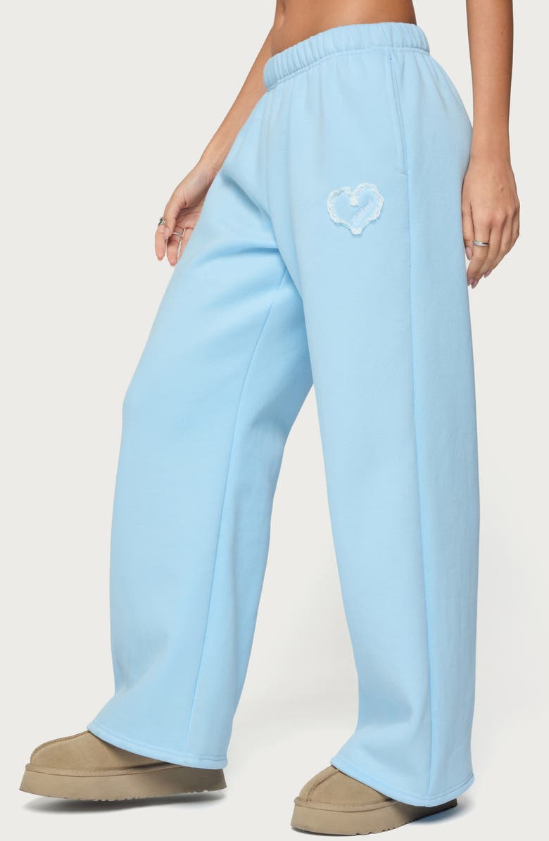 EDIKTED Love Wide Leg Fleece Sweatpants, Alternate, color, 