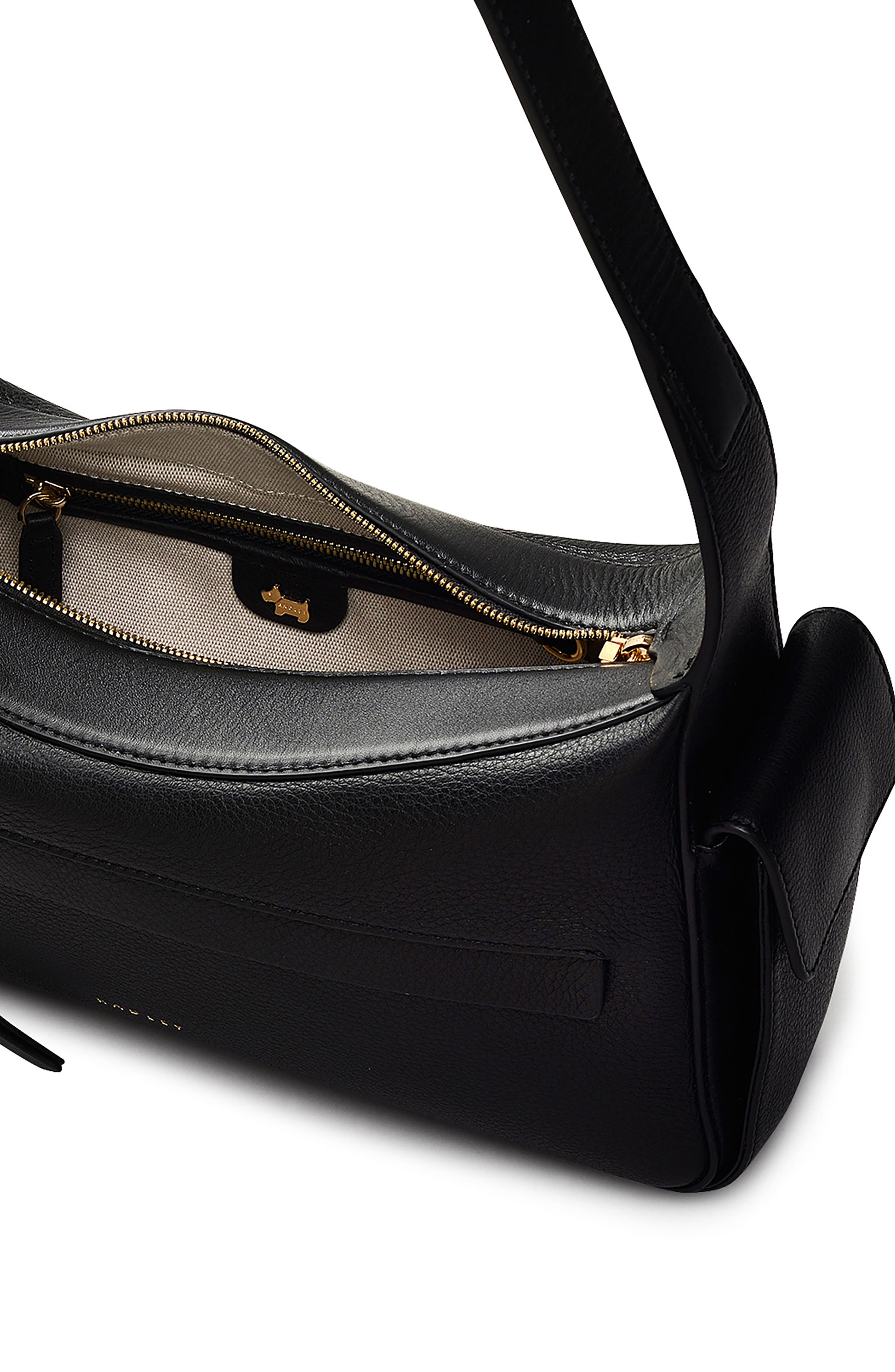 Radley The Fitzrovia Small Zip Top Leather Shoulder Bag, Alternate, color, Black