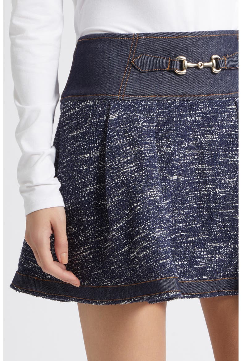 Diana Tweed A-Line Miniskirt, Alternate, color, NAVY TWEED