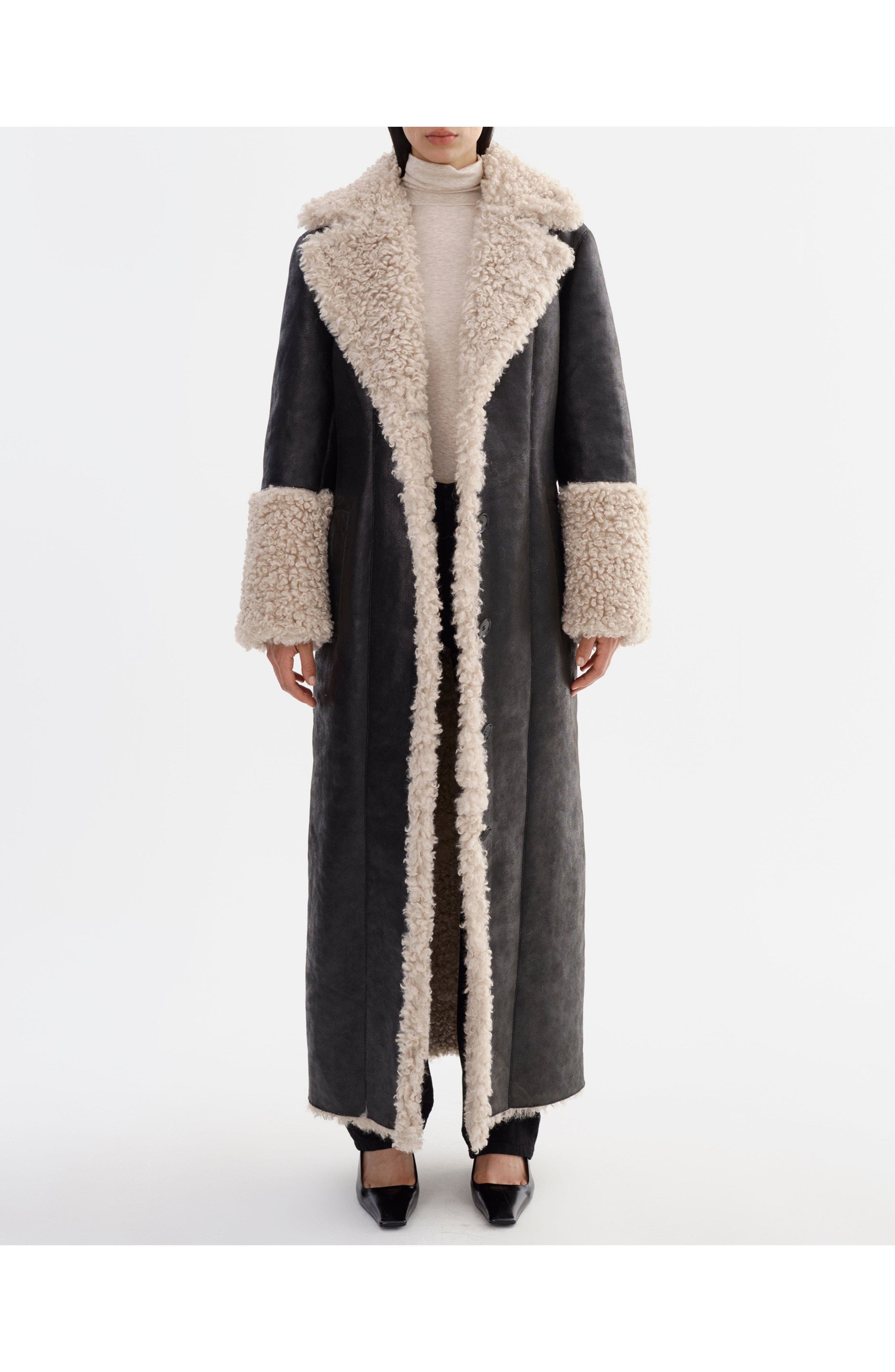 Polly | Mixed Media Maxi Coat - image 2