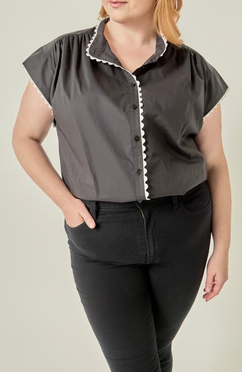 Scallop Trim Cotton Top