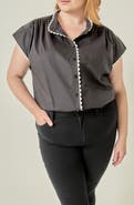 English Factory Scallop Trim Cotton Top