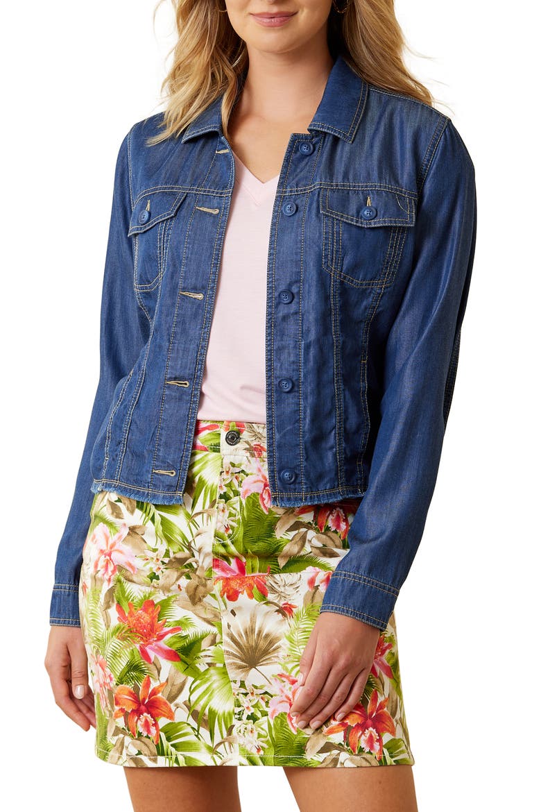O'lei Chambray Jacket, Main, color, MIDNIGHT OCEAN WASH