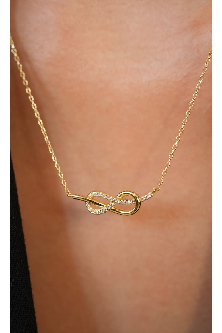 Love Knot Pavé Pendant Necklace, Alternate, color, GOLD