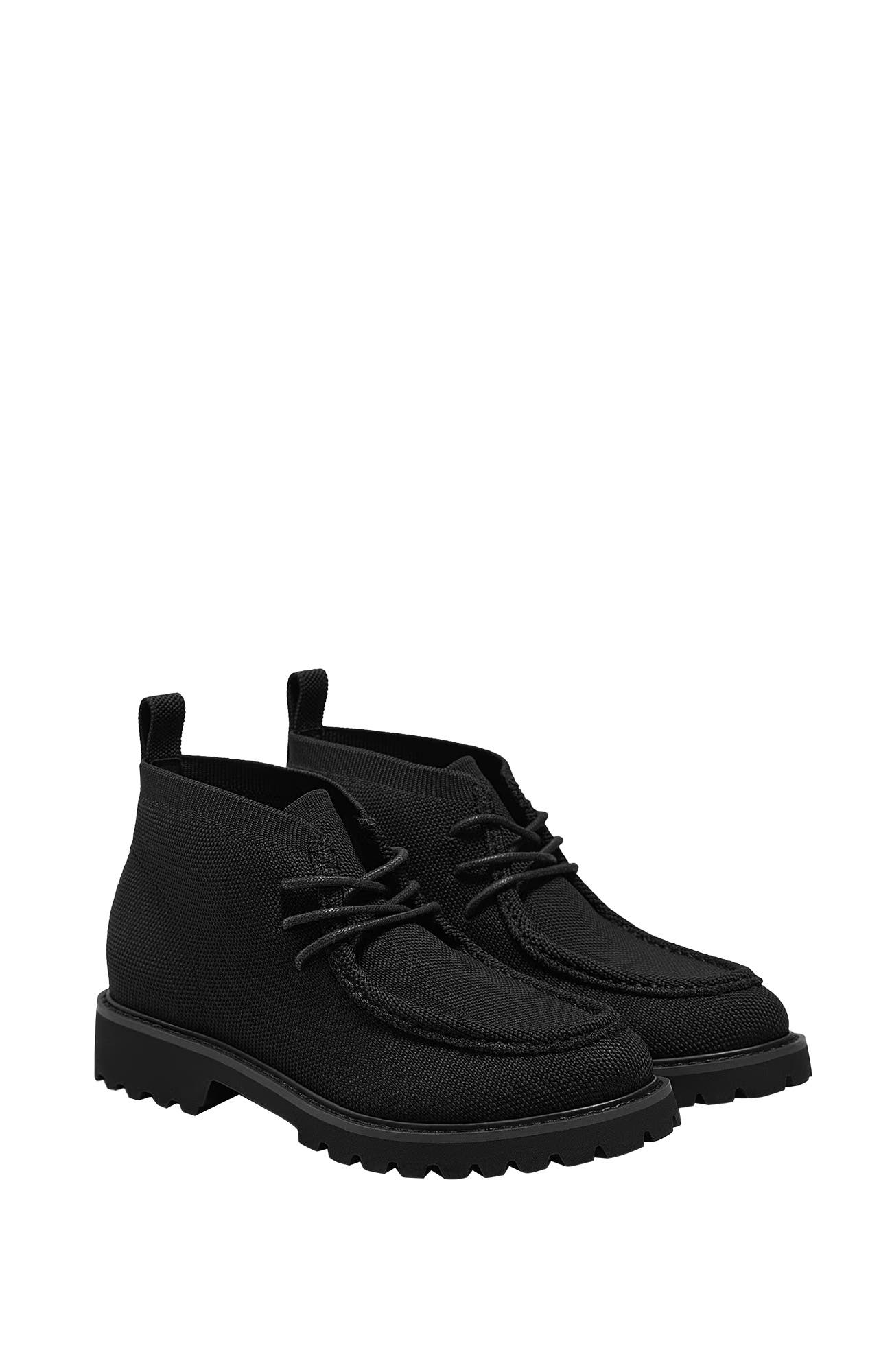 Francis Round-Toe Lug Sole Ankle Boots, Main, color, Black