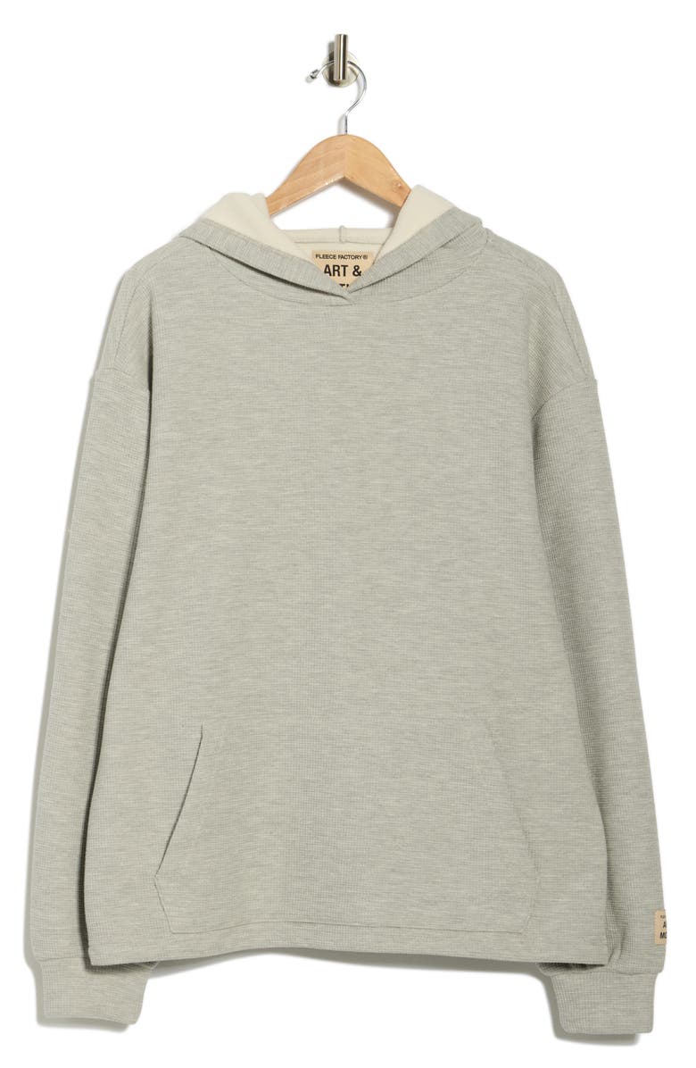 FLEECE FACTORY Fleece Lined Waffle Hoodie, Alternate, color, Heather Grey