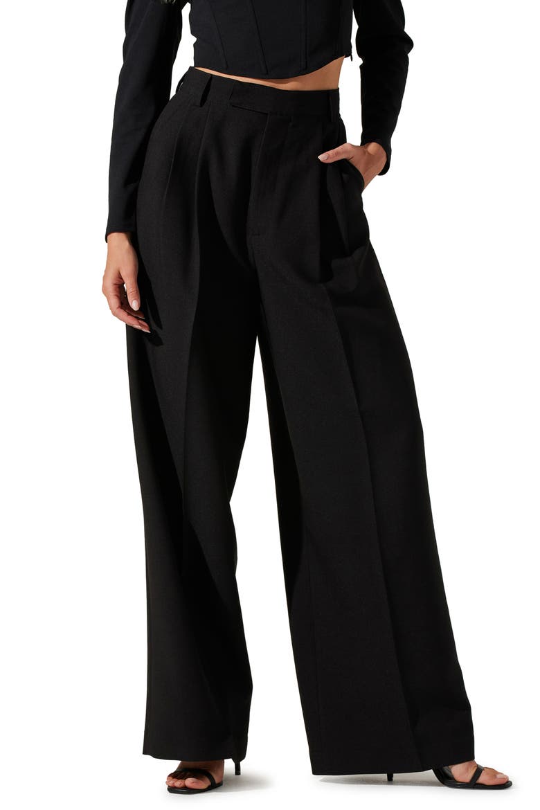 Milani High Waist Wide Leg Pants, Main, color, BLACK