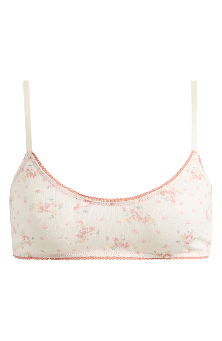 Free People Printed Pointelle Bralette, Alternate, color, Ivory Combo
