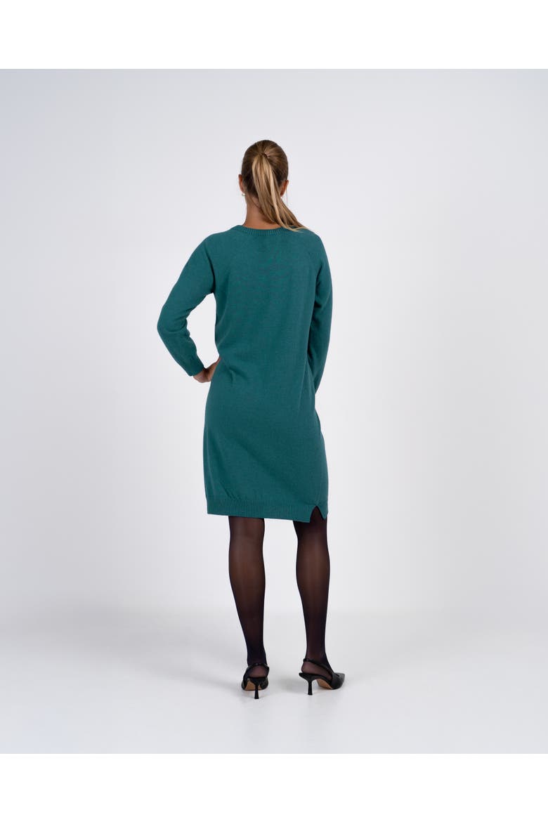 Crew Neck Knitted Dress, Alternate, color, Teal
