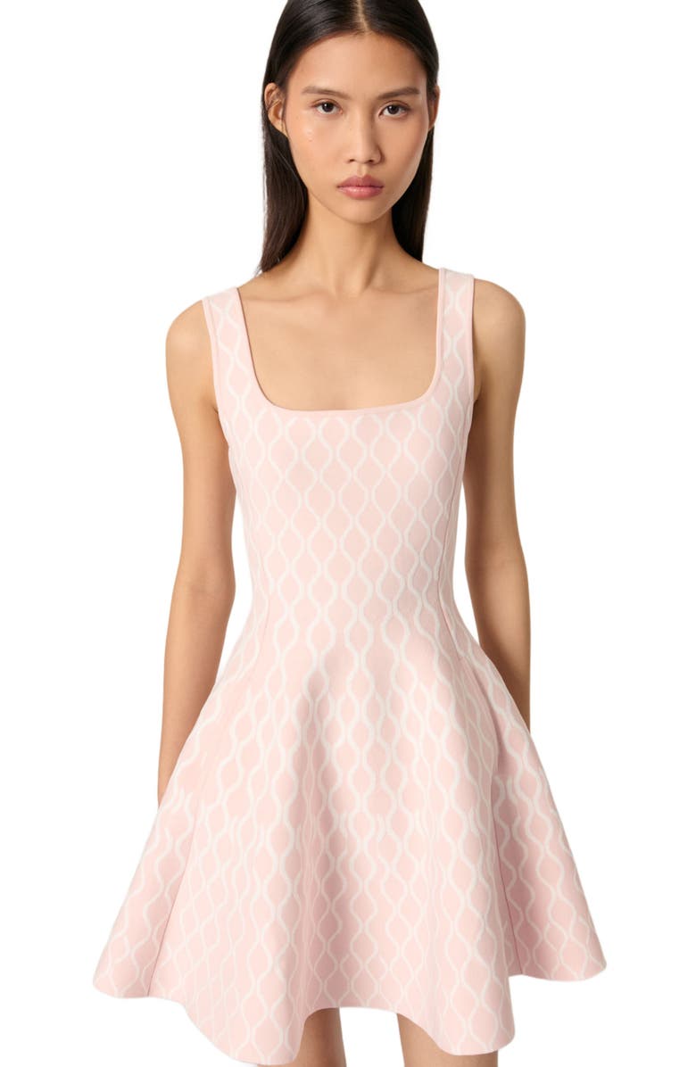 maje Mini jacquard knit dress, Alternate, color,