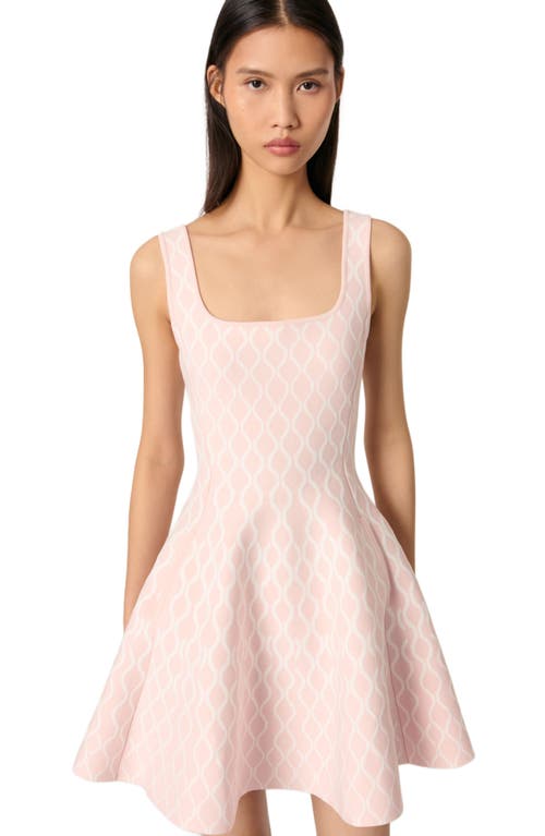 Maje Patterned-jacquard Mini Dress In Pale Pink
