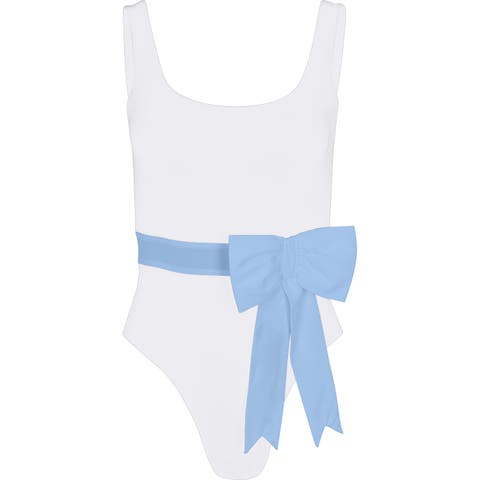 Jane One-Piece Swimsuit with Blue Bow