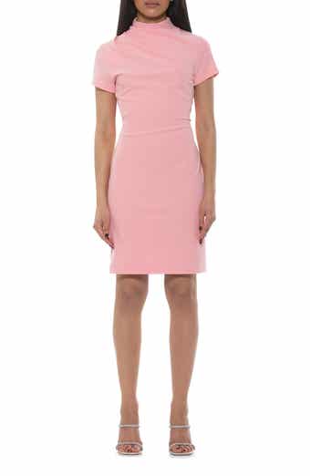 Sadee Draped Mockneck Sheath Dress