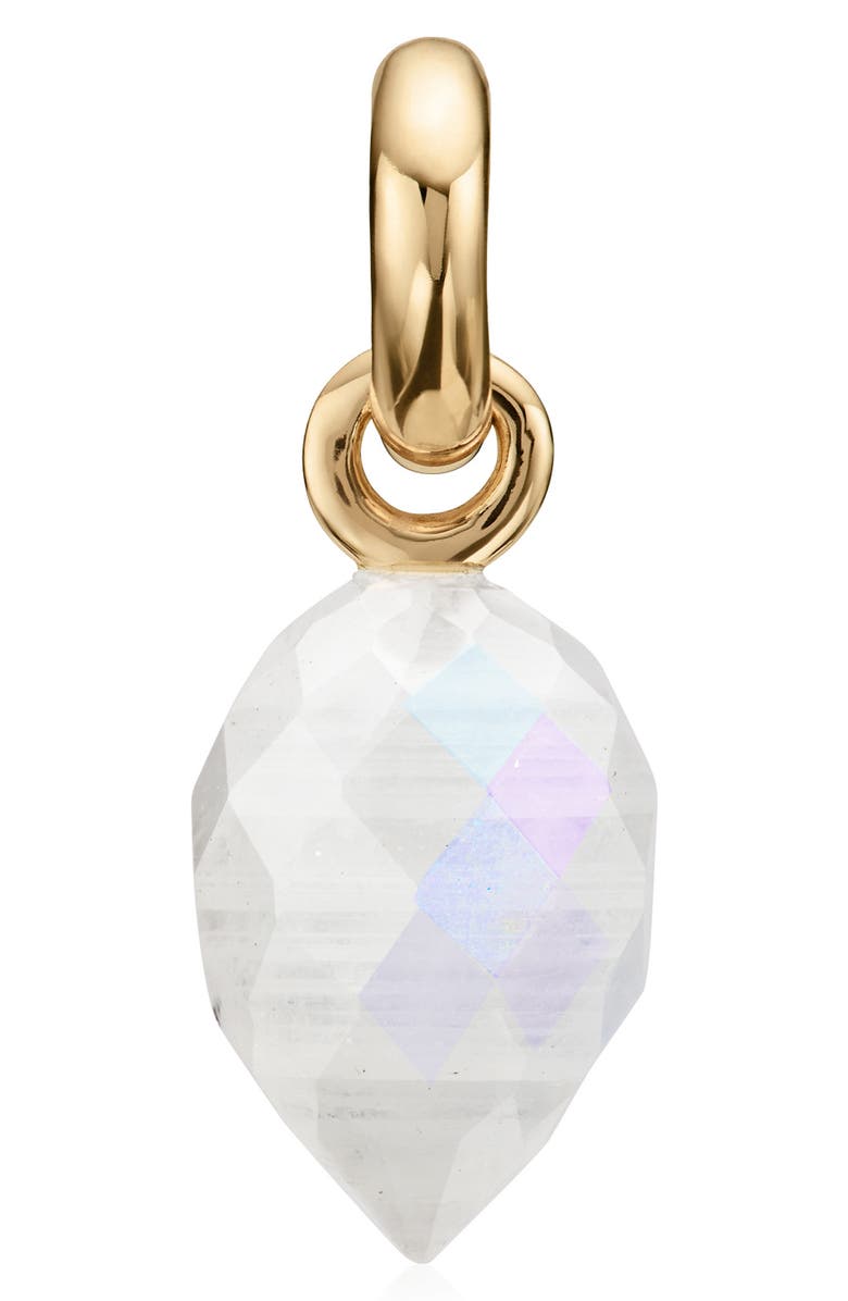 Monica Vinader Fiji Bud Gemstone Enhancer, Main, color, Yellow Gold/ Moonstone