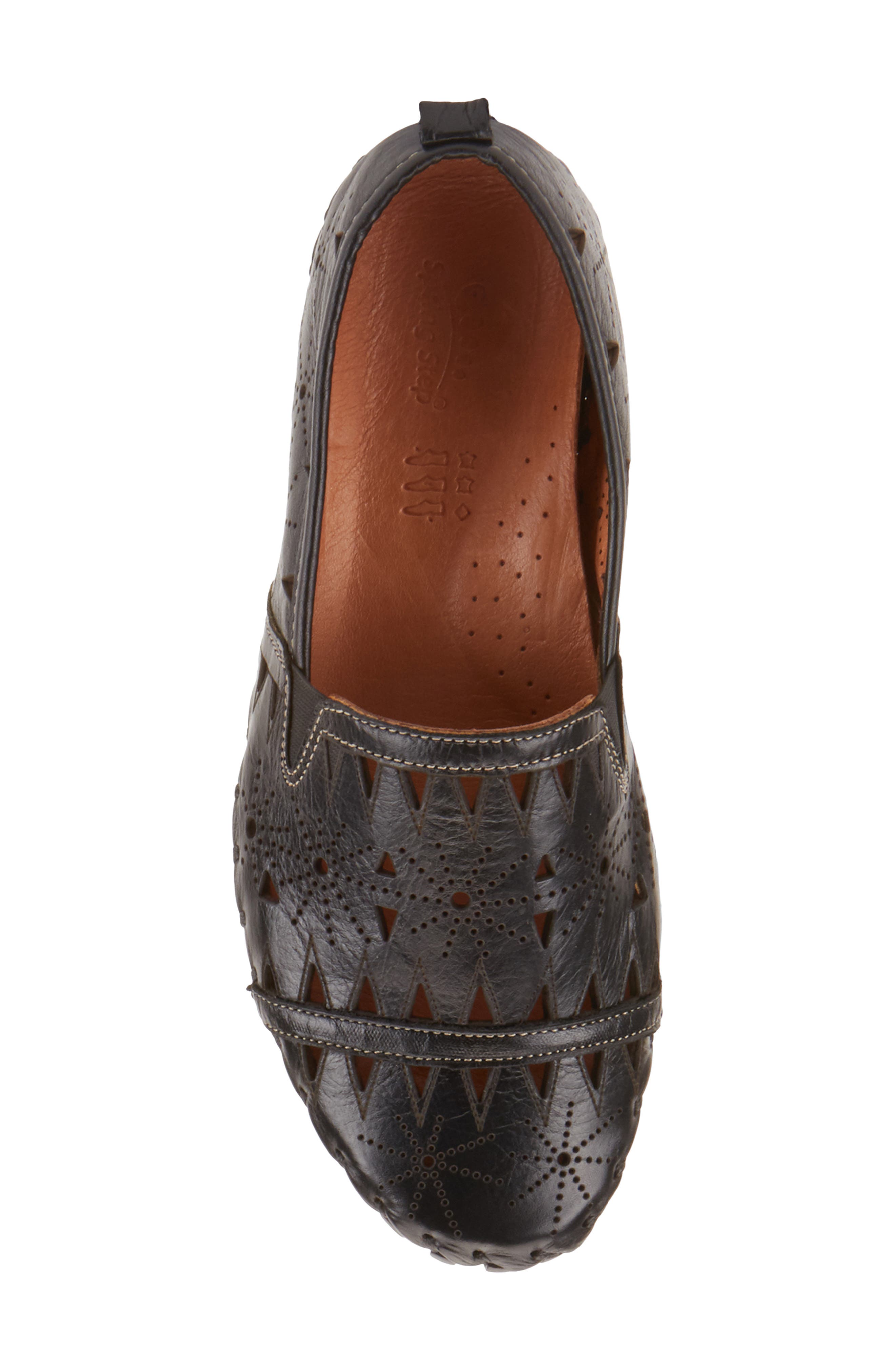 Spring Step Fusaro Flat, Alternate, color, Black Leather