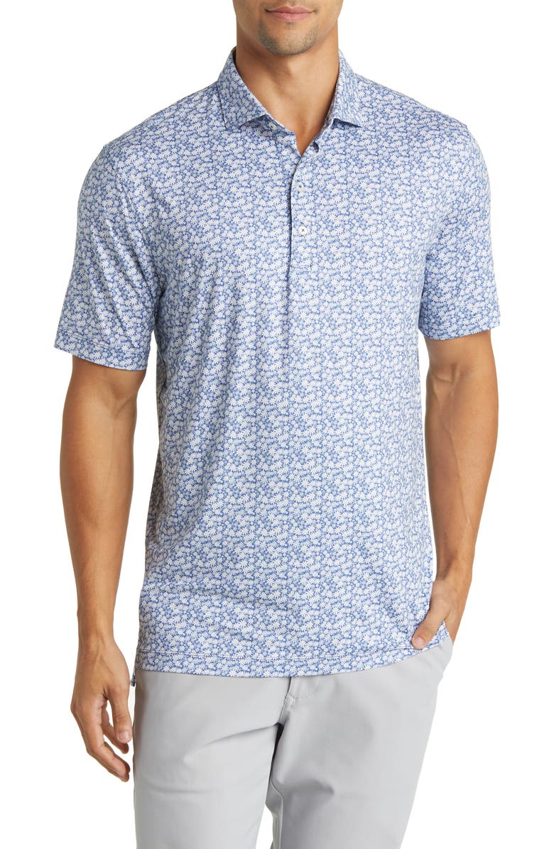 johnnie-O Alston Floral PREP-FORMANCE Polo, Main, color, Lake