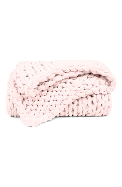 HOME SPUN Chunky Knit Throw Blanket