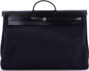 Pre-Owned Hermes Herbag Zip Leather and Toile 50