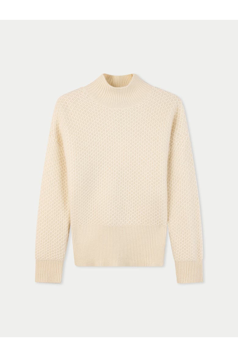 High-Neck Knitted Sweater, Main, color, off white