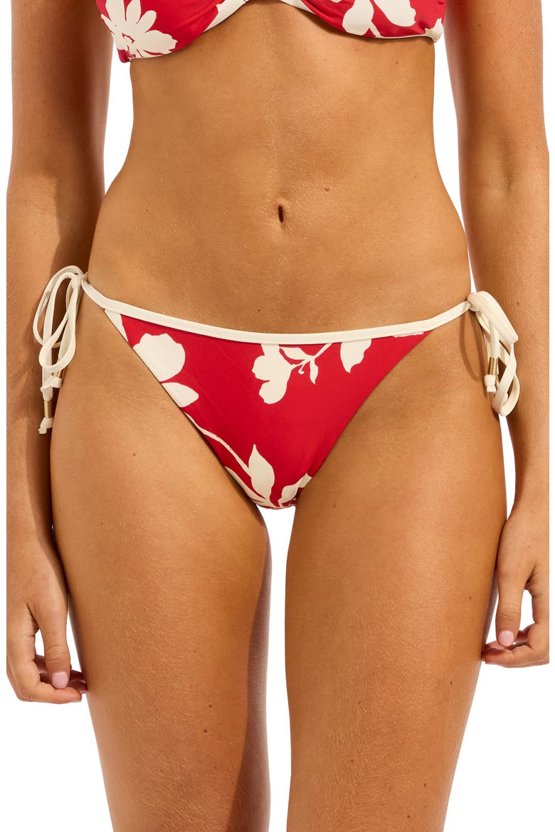 Hipster Side Tie Bikini Bottoms, Main, color, COSMO RED