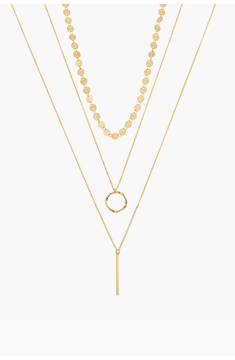 Bearfruit Jewelry 14k Gold Plated Harley Layered Necklace Holiday Gift Idea, Main, color, 