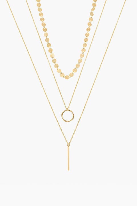 14k Gold Plated Harley Layered Necklace Holiday Gift Idea