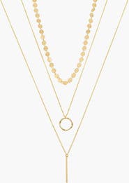 Bearfruit Jewelry 14k Gold Plated Harley Layered Necklace Bold Statement Triple Layer