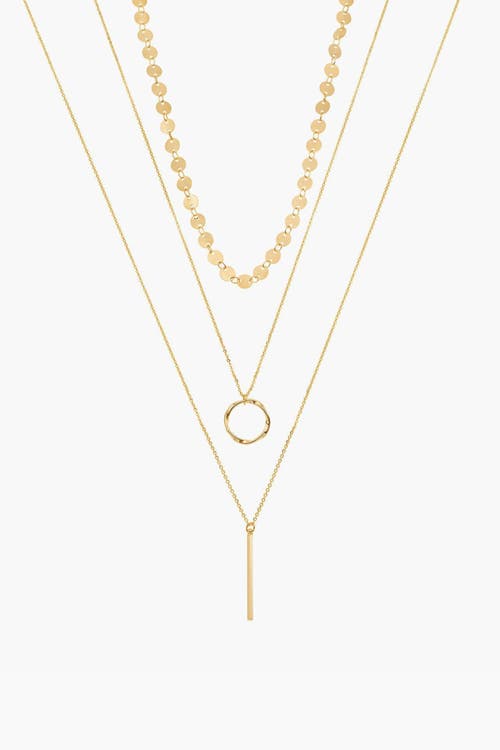 Bearfruit Jewelry 14k Gold Plated Harley Layered Necklace Bold Statement Triple Layer at Nordstrom, Size 16
