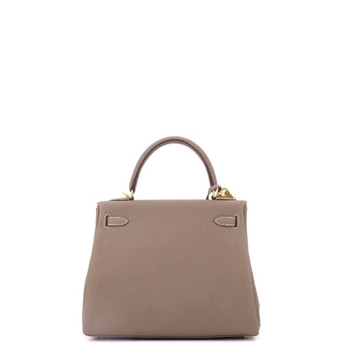 Pre-owned Hermes  Hermes Kelly Handbag Grey Togo With Gold Hardware 25 In Brown