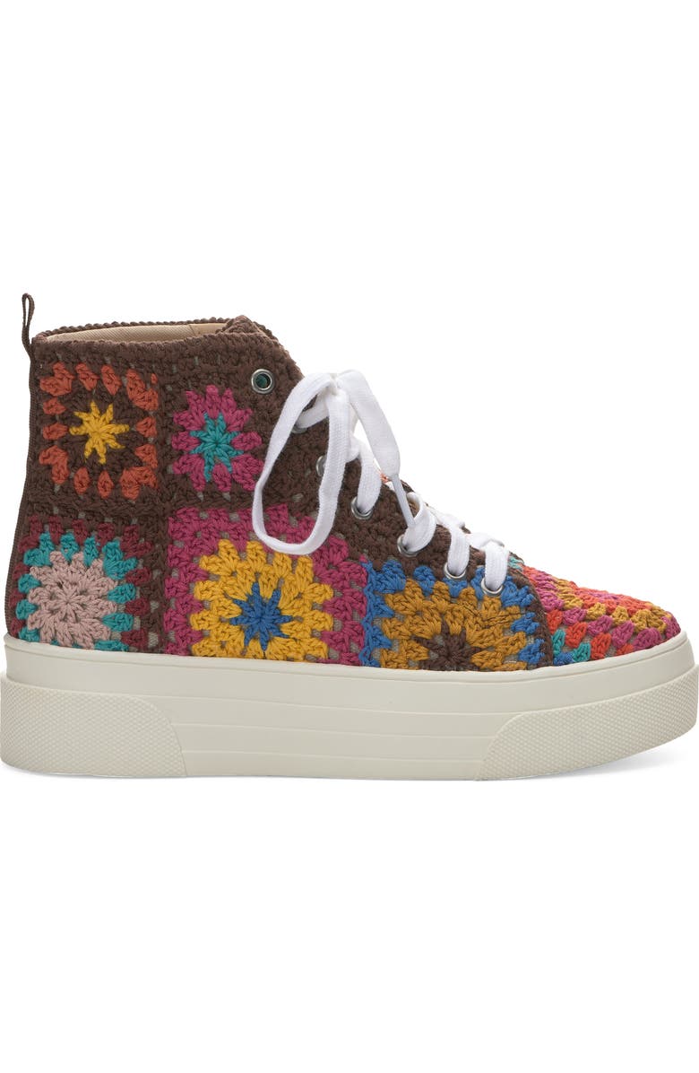 Lucky Brand Curla Crochet High Top Sneaker, Alternate, color,