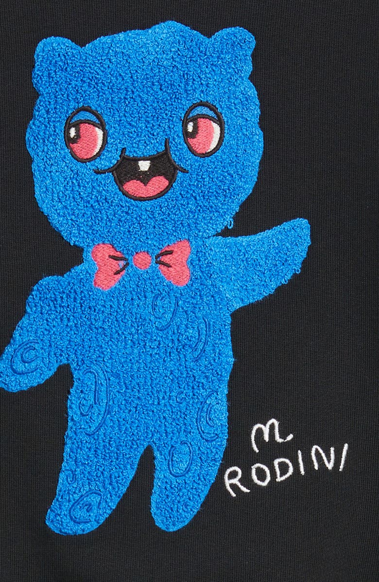 Mini Rodini Kids' Alien Chenille Appliqué Sweatshirt, Alternate, color, Black