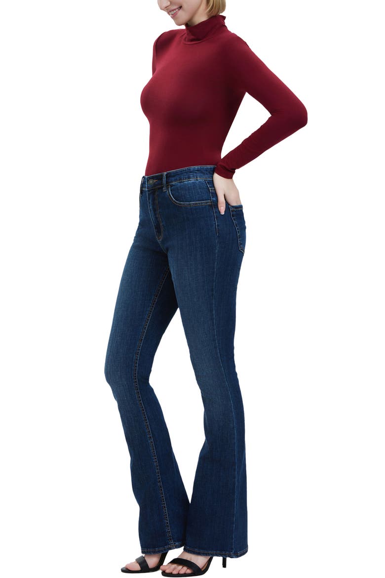 Women's Turtleneck Long Sleeve Bodysuit, Alternate, color, Garnet