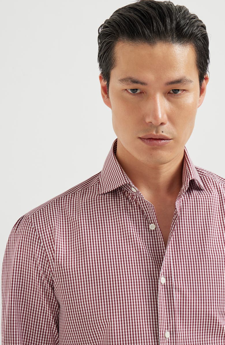 Brunello Cucinelli Spread collar shirt, Alternate, color, Amaranth