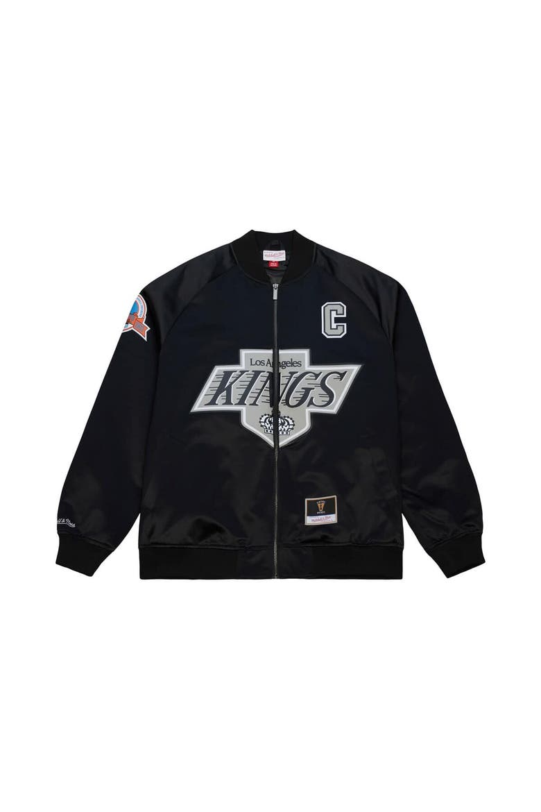 Unisex Mitchell & Ness Wayne Gretzky Black Los Angeles Kings Maxxed Out Full-Zip Satin Jacket, Alternate, color, Black