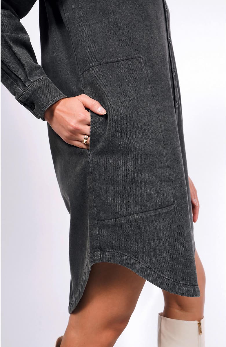 WILDFANG The Essential Denim Long Sleeve Shirt Dress, Alternate, color, 