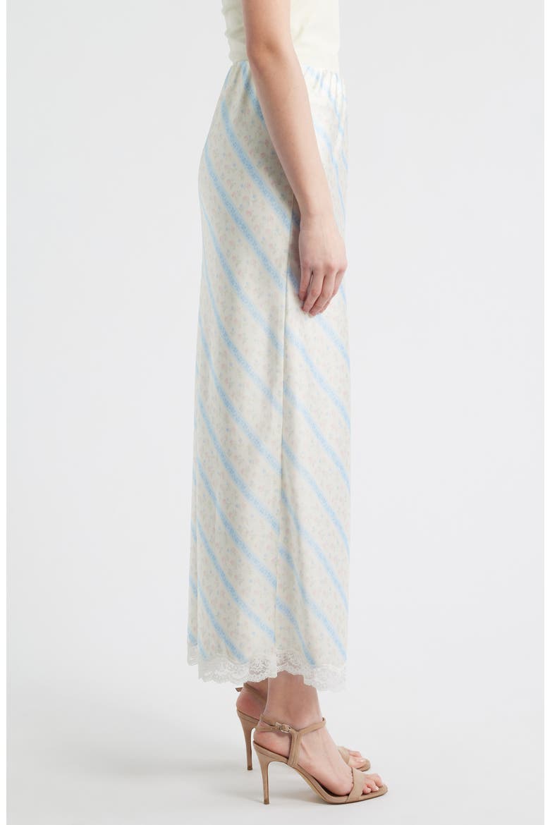Kalo Floral Lace Trim Skirt, Alternate, color, COTTON SKIES
