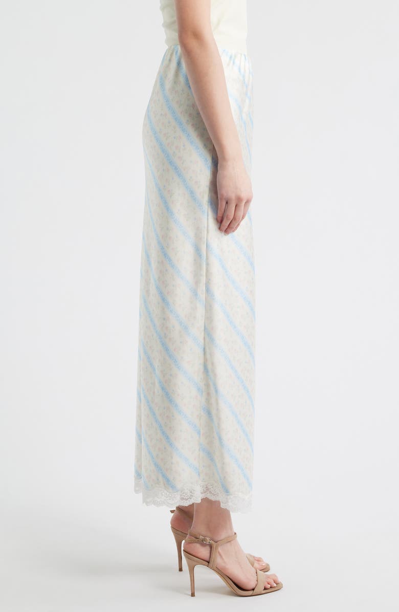 LoveShackFancy Kalo Floral Lace Trim Skirt, Alternate, color, Cotton Skies