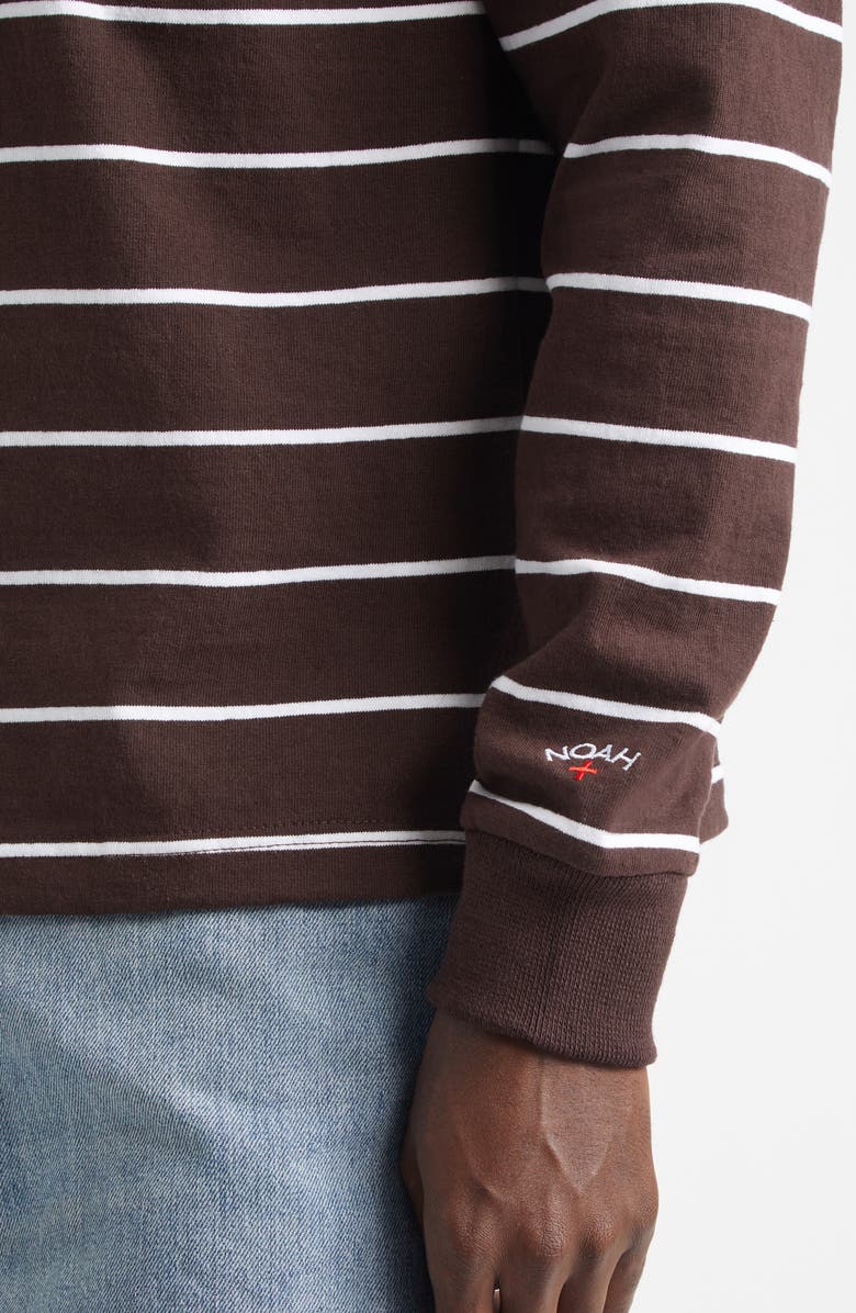 Noah Classic Long Sleeve Rugby Polo, Alternate, color, Brown