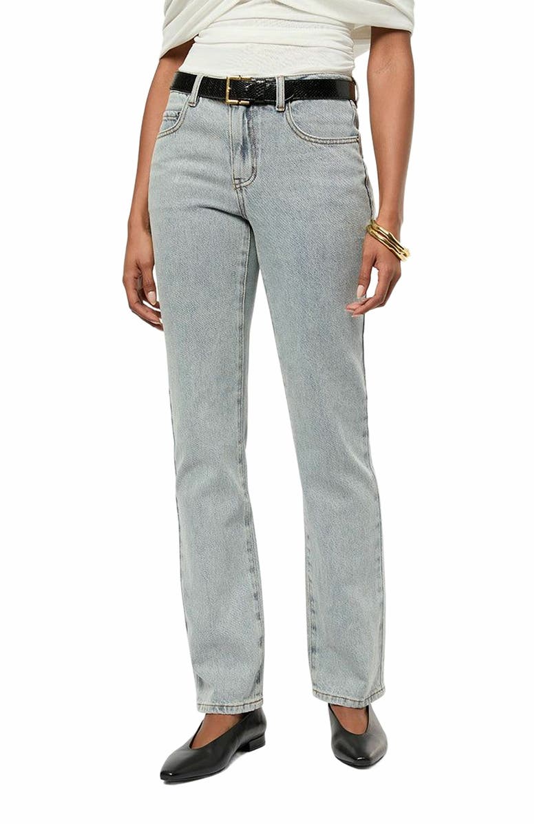 WeWoreWhat Mid Rise Straight Flare Jean, Alternate, color, Antique Wash