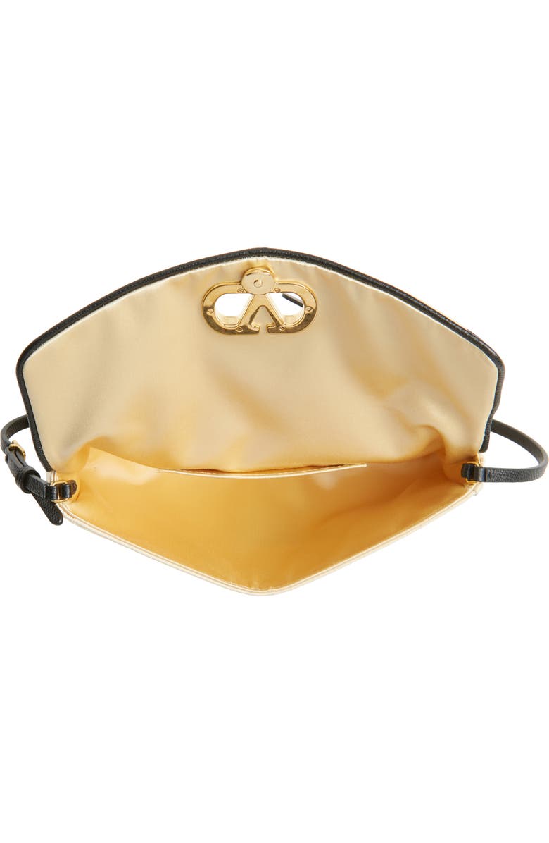 Valentino Garavani DeVain Polka Dot Silk Clutch, Alternate, color, Butter