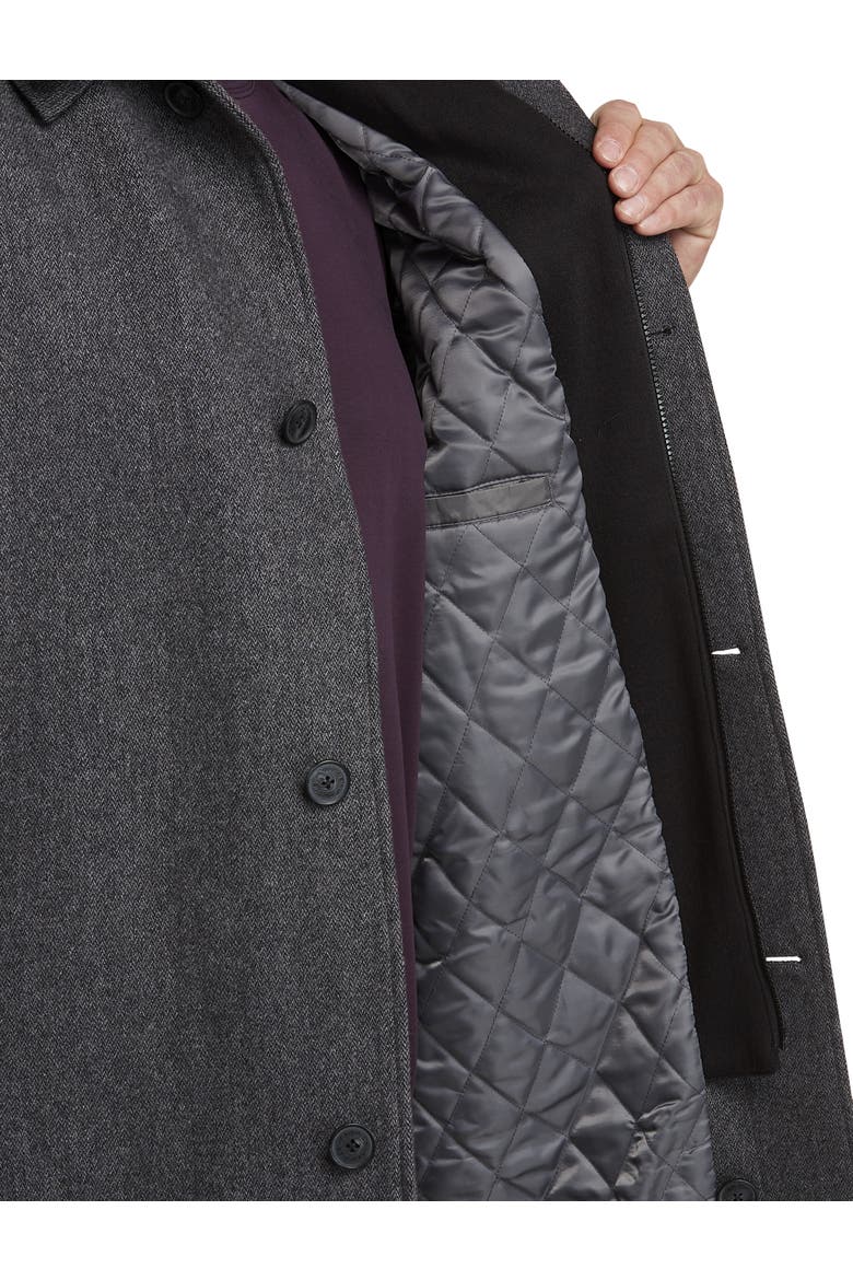 Big & Tall Herringbone Zale Overcoat, Alternate, color, GREY